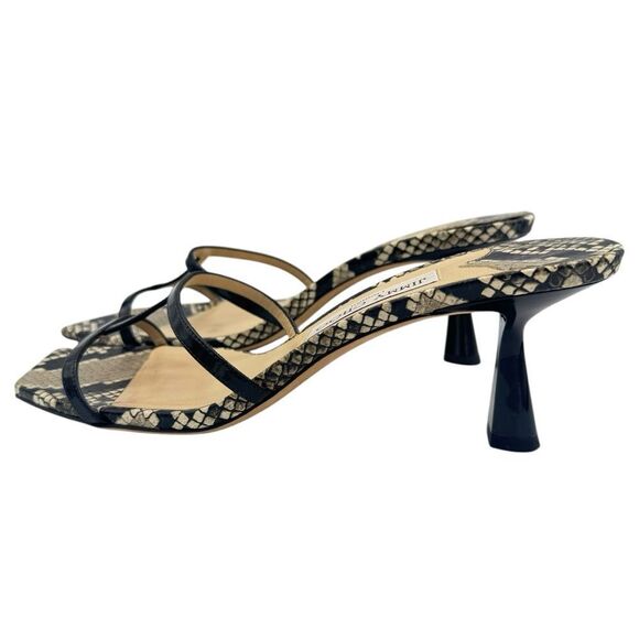 Jimmy Choo Ria Square-Toe Snakeskin-Embossed Leather Mules Size 10 - Picture 6 of 12